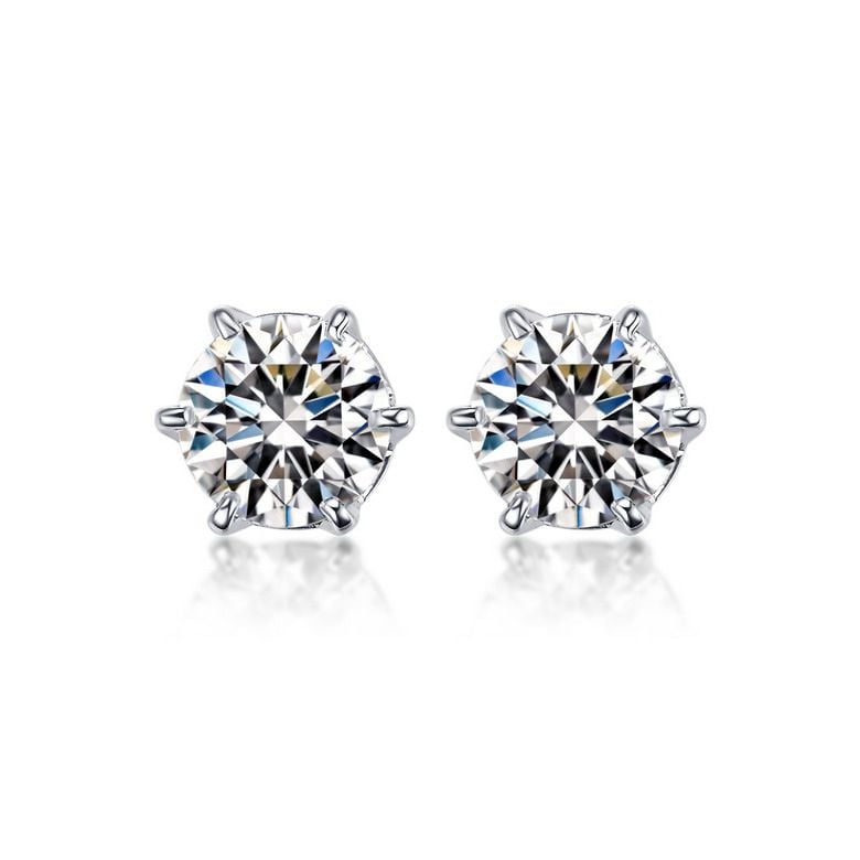 Puces diamants 0.50ct. Or blanc - Carat personnalisable - 1