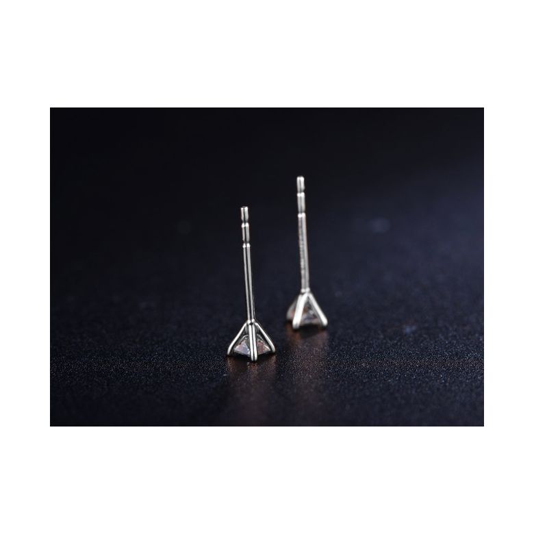 Puces diamants taille princesse 0.20ct. Or blanc. Personnalisable - 5