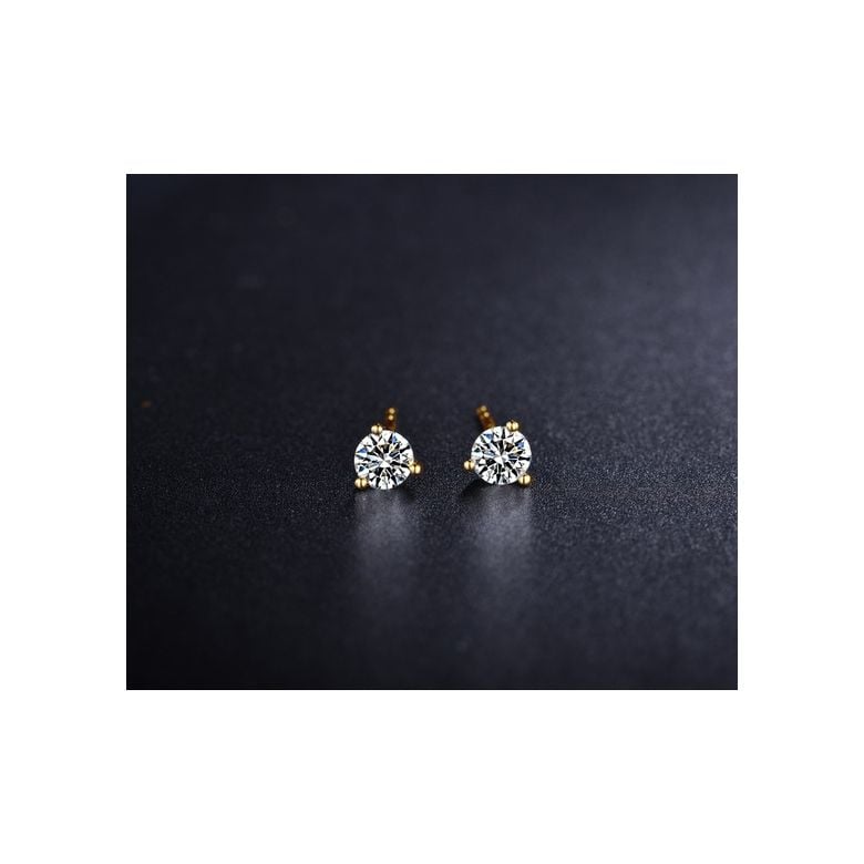 Puces diamants 0.10ct. Or jaune. Carat personnalisable - 3