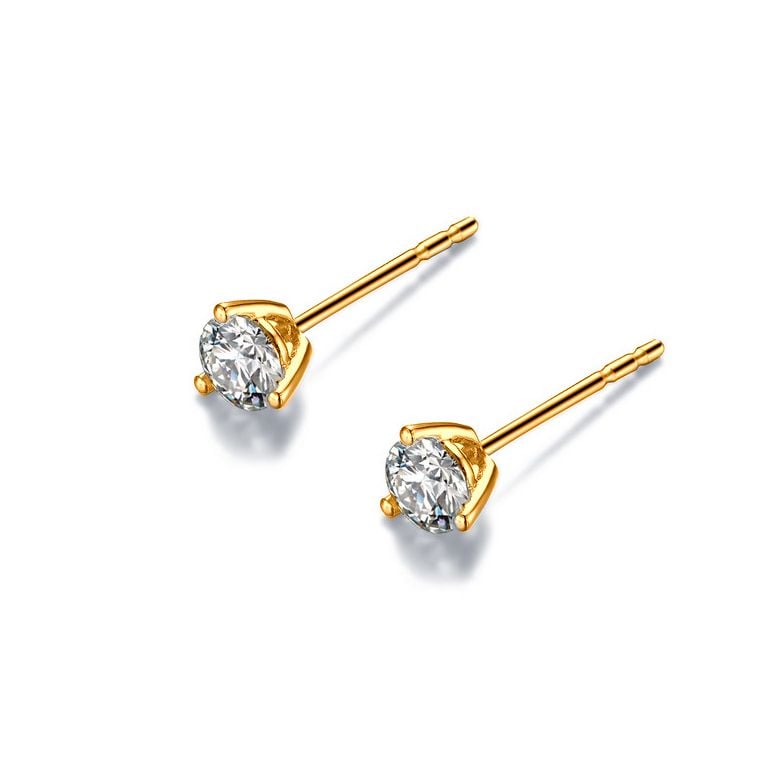 Puces diamants 0.10ct. Or jaune. Carat personnalisable - 7