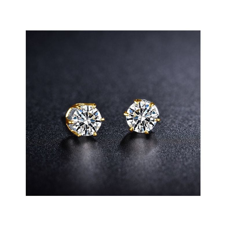 Puces diamants 0.50ct. Or jaune - Carat personnalisable - 3