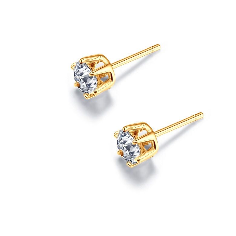Puces diamants 0.50ct. Or jaune - Carat personnalisable - 7