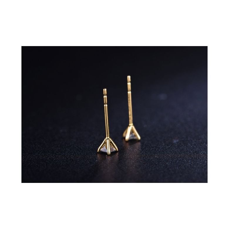 Puces diamants taille princesse 0.20ct. Or jaune. Personnalisable - 5