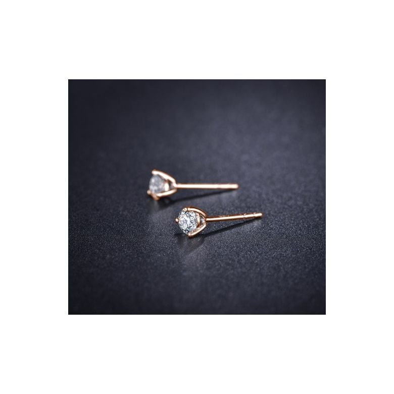 Puces diamants 0.10ct. Or rose. Carat personnalisable - 5