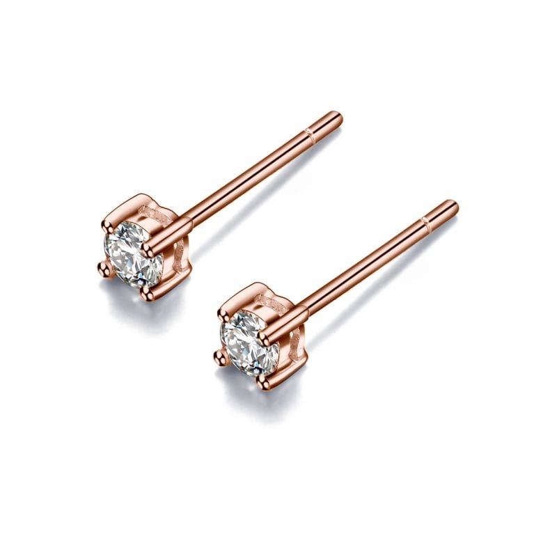 Puces diamants 0.50ct. Or rose. Carat personnalisable - 8