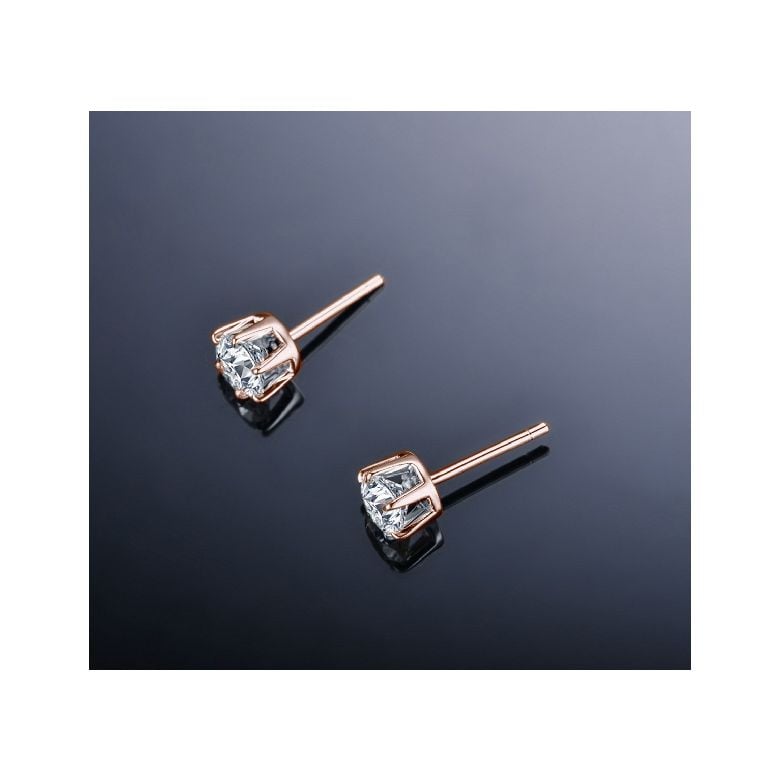 Puces diamants 0.50ct. Or rose. Carat personnalisable - 6