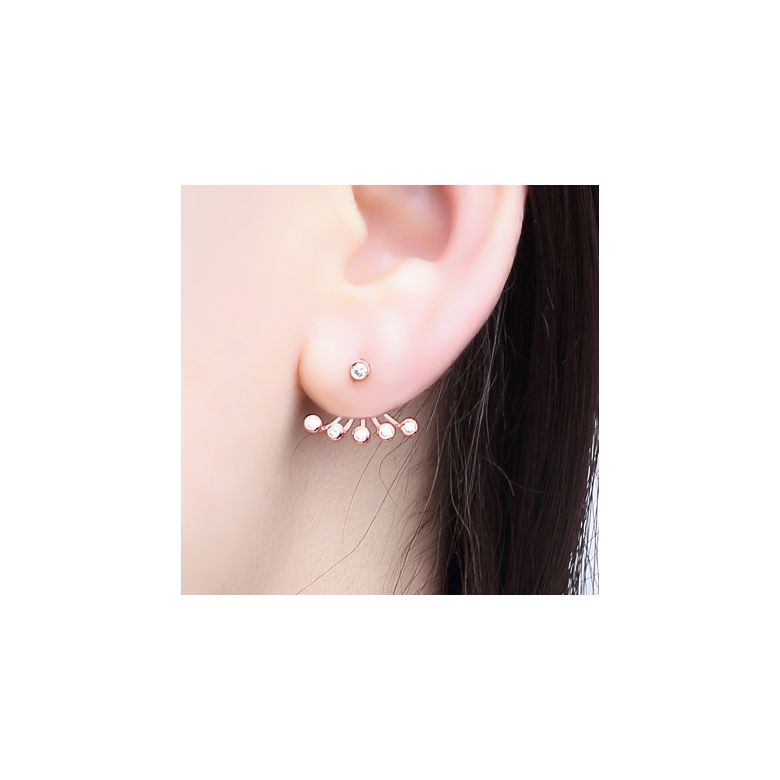 Puces et pendants or rose diamants. Tentacules - 2