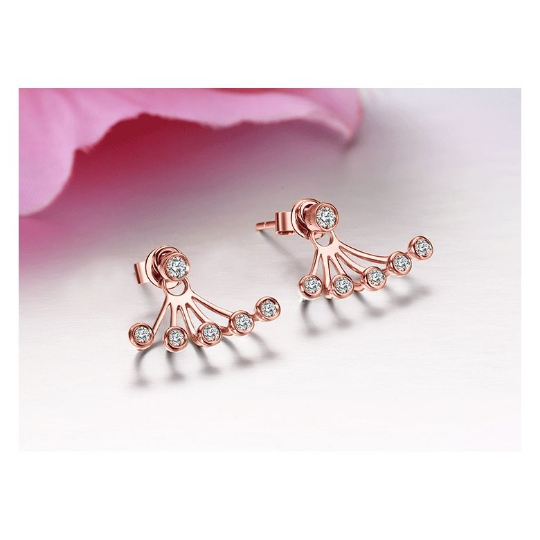 Puces et pendants or rose diamants. Tentacules - 4
