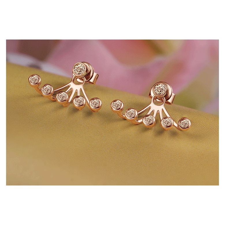 Puces et pendants or rose diamants. Tentacules - 6