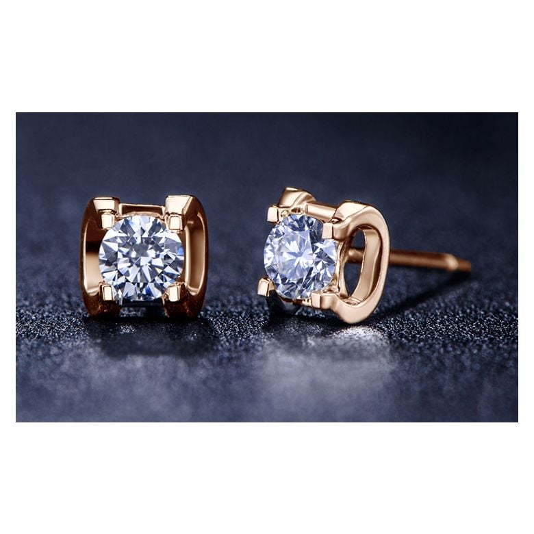 Puces diamants griffes taille brillant 0.20 carat. Personnalisables - 3
