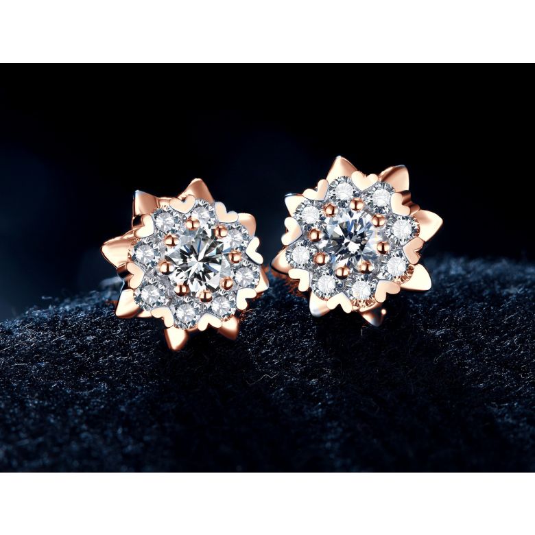 Boucles d'oreilles meravigliosa. Or rose, diamants 0.26ct - 2