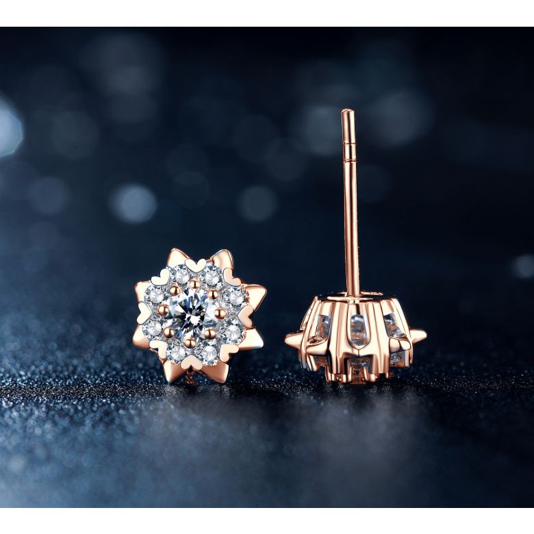 Boucles d'oreilles meravigliosa. Or rose, diamants 0.26ct - 4
