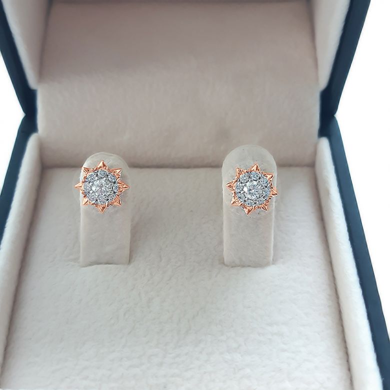 Boucles d'oreilles meravigliosa. Or rose, diamants 0.26ct - 5
