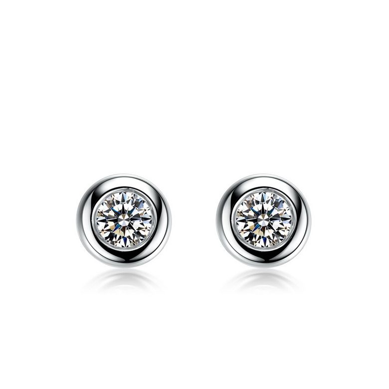Puces diamants serties clos 0.20ct. Or blanc. Carat personnalisable - 1