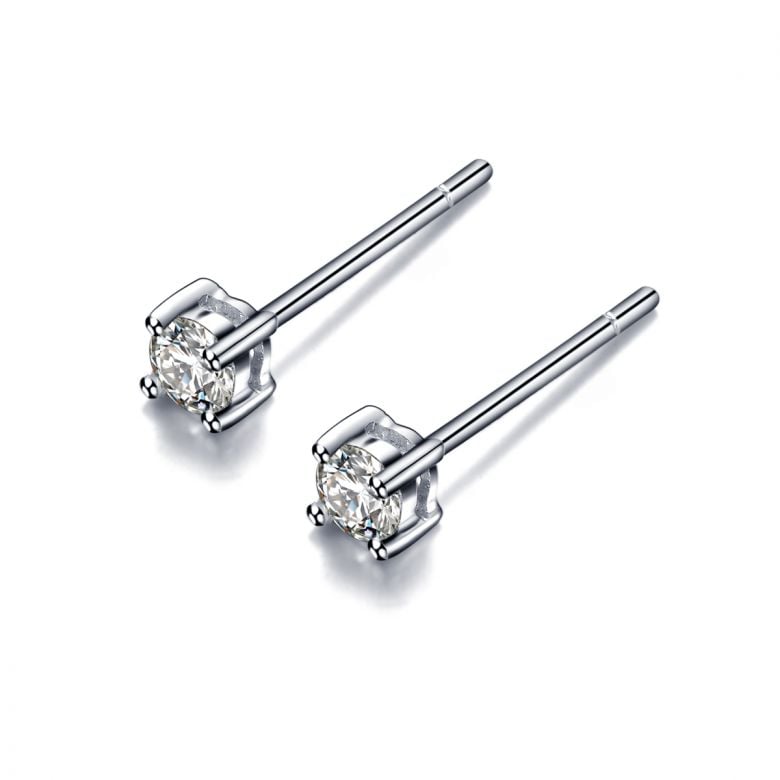Puces diamants 0.20ct. Or blanc - Carat personnalisable - 10