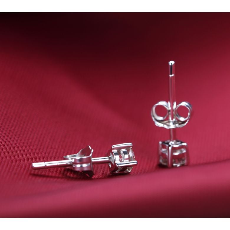 Puces diamants 0.20ct. Or blanc - Carat personnalisable - 5