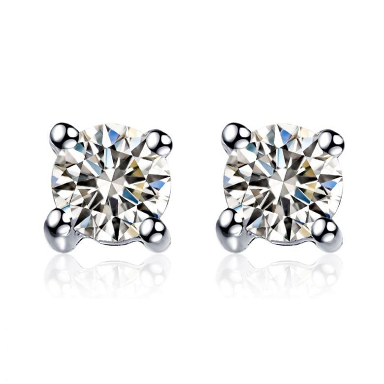 Puces diamants 0.20ct. Or blanc - Carat personnalisable - 1