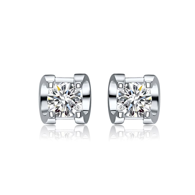 Puces diamants griffes taille brillant 0.20 carat. Personnalisables - 1