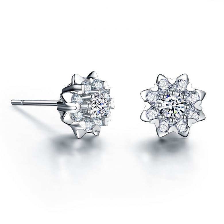 Boucles d'oreilles meravigliosa. Or blanc, diamants 0.26ct - 1