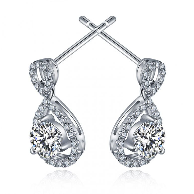 Boucles d'oreilles - Boucle diamant or blanc 18cts - 7