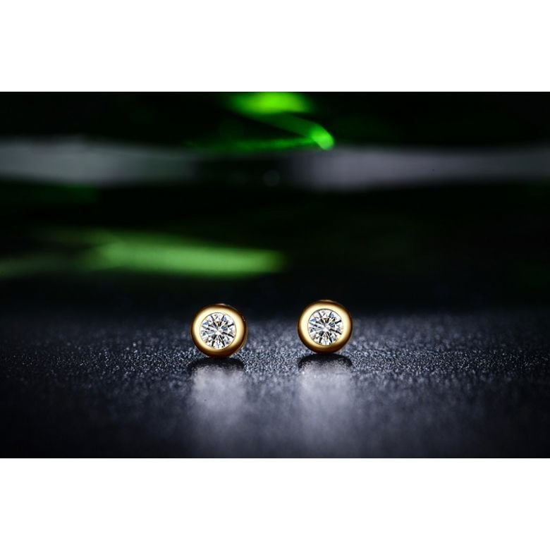 Puces diamants serties clos 0.20ct. Or jaune. Carat personnalisable - 4