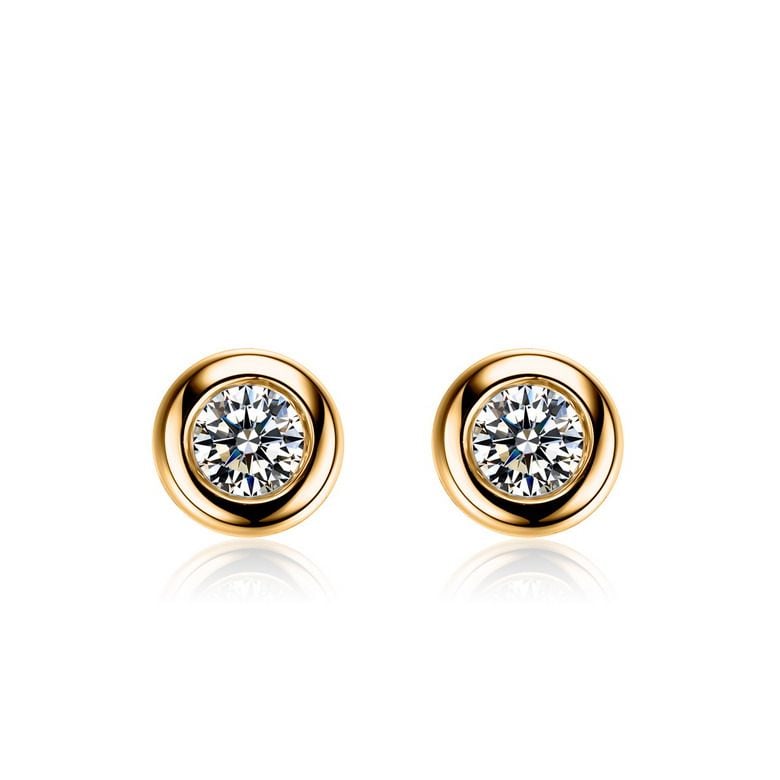 Puces diamants serties clos 0.20ct. Or jaune. Carat personnalisable - 1
