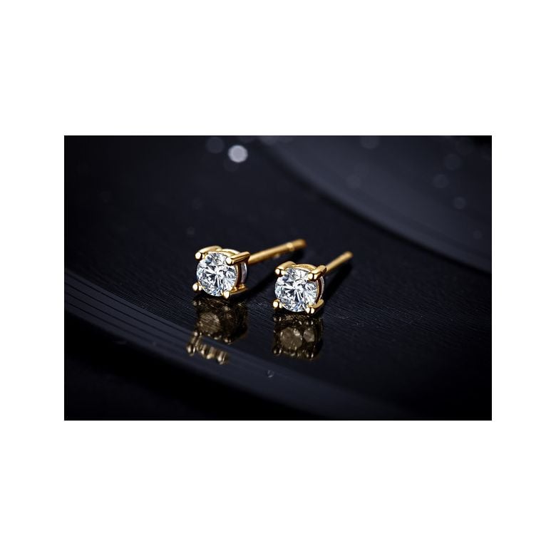 Puces diamants 0.20ct. Or jaune - Carat personnalisable - 5