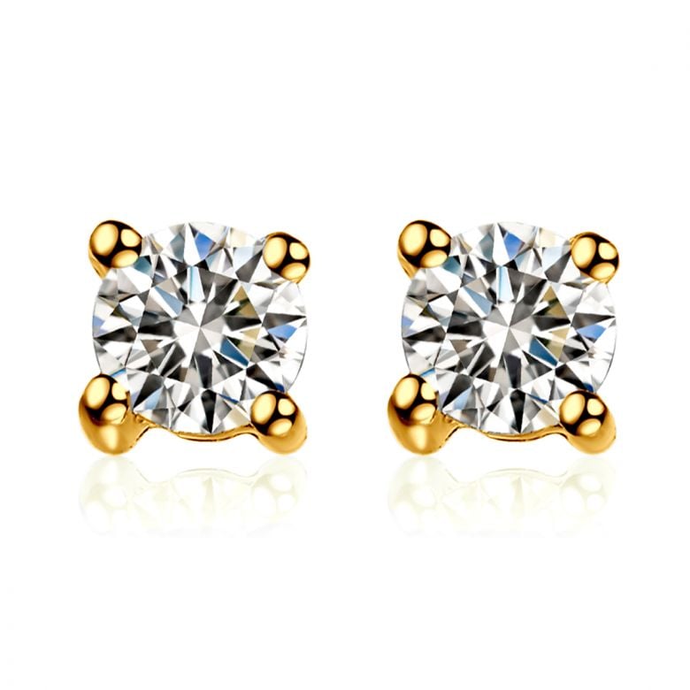 Puces diamants 0.20ct. Or jaune - Carat personnalisable - 1