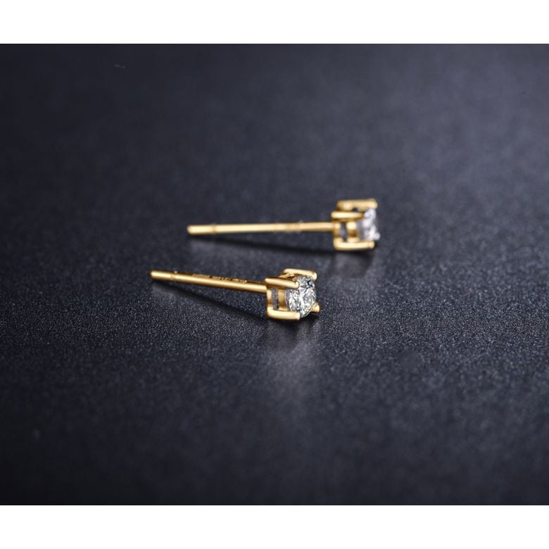 Puces diamants 0.20ct. Or jaune - Carat personnalisable - 6