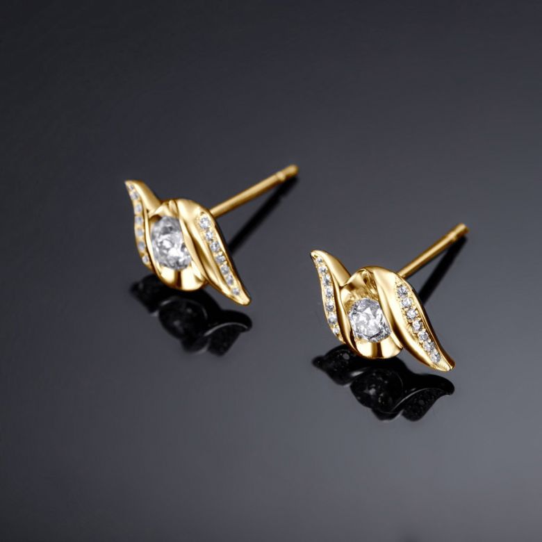 Boucles d'oreilles pendantes. Or jaune Diamants. Carat personnalisable - 8