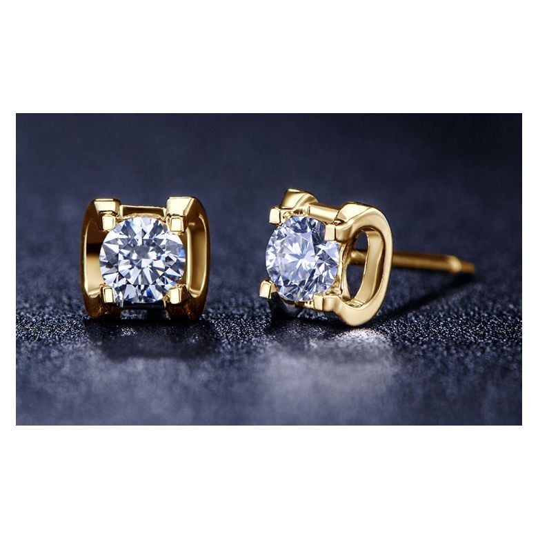 Puces diamants griffes taille brillant 0.20 carat. Personnalisables - 3