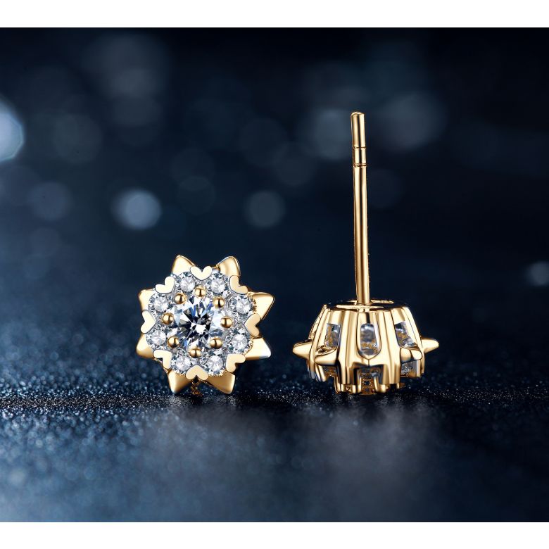 Boucles d'oreilles meravigliosa. Or jaune, diamants 0.26ct - 4