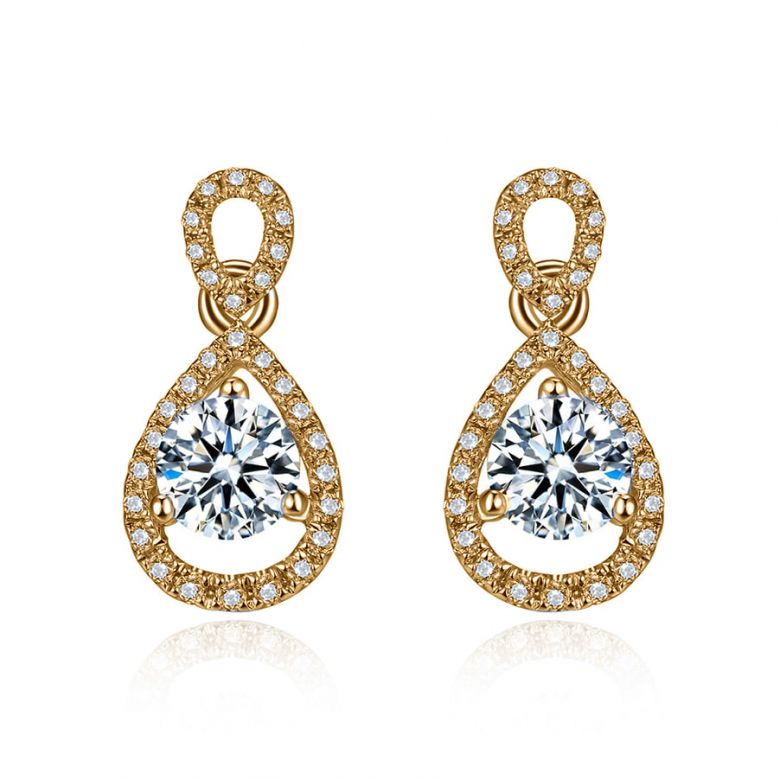 Boucles d'oreilles - Boucle diamant or jaune 18cts - 1