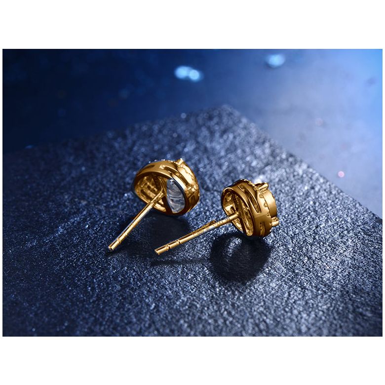 Boucles Oreilles Or jaune diamants 0.32ct. Forme goutte - 7