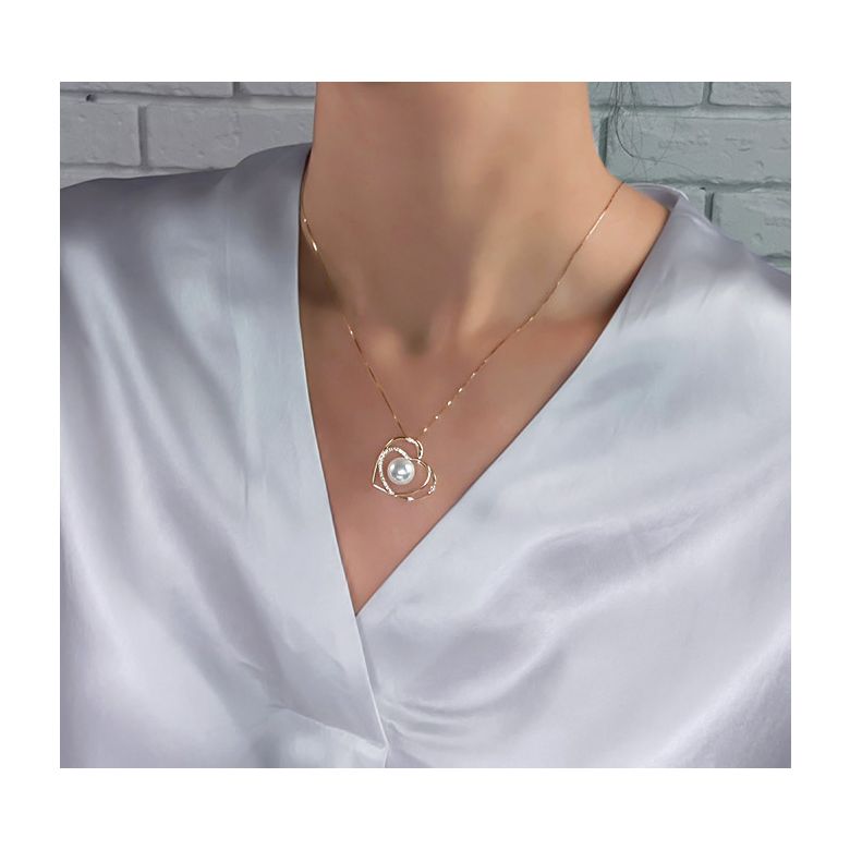 Pendentif coeur - Perle d'Australie blanche 9.5-10mm GEMME - 3