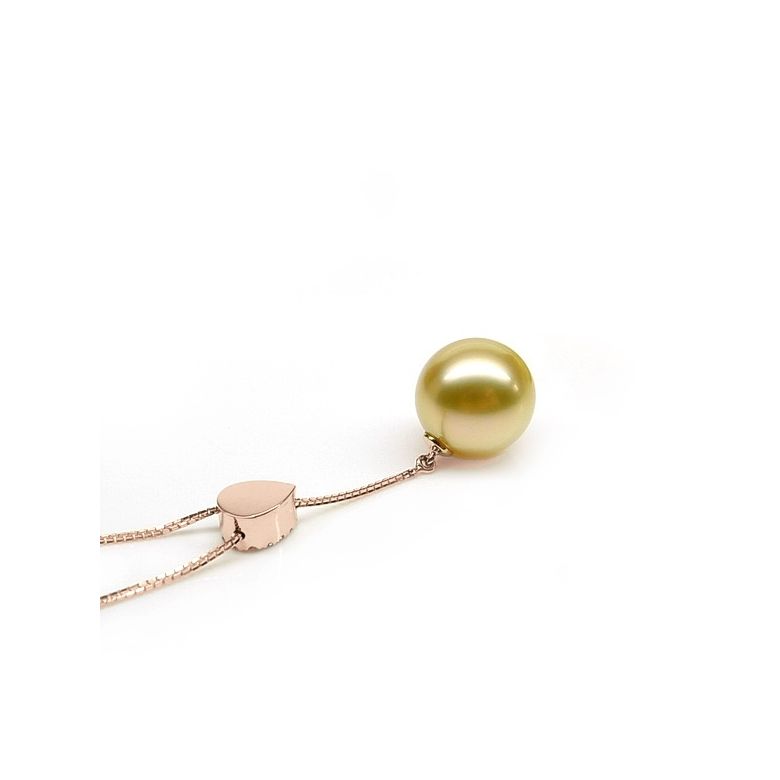 Pendentif bélière d'inspiration romaine - Perle d'Australie 10-11mm, or rose - 6
