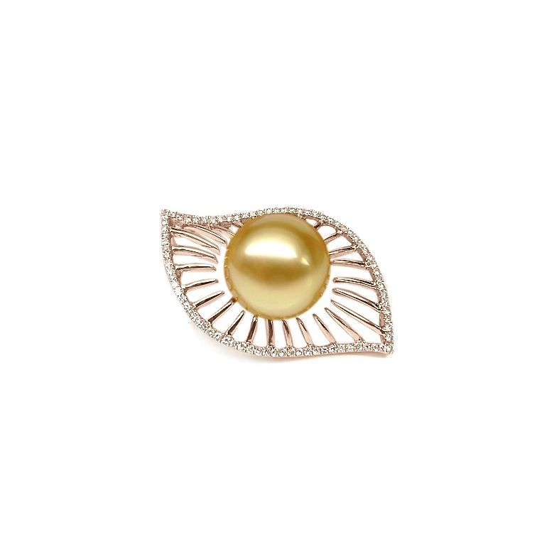 Pendentif perle d'Australie - 11/12mm - GEMME or rose - 1