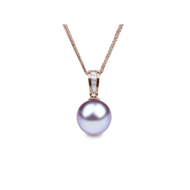 Pendentif Maestro. Perle lavande 10/10.5 mm, Diamants, Or rose - 1