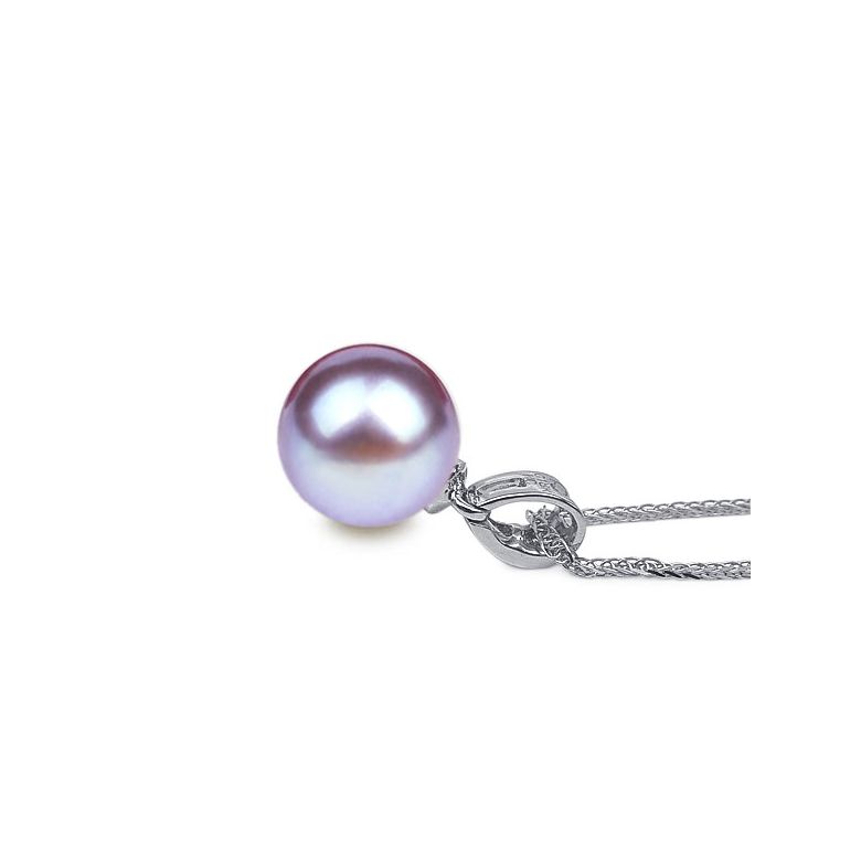 Pendentif Maestro. Perle lavande 10/10.5 mm, Diamants, Or blanc - 2
