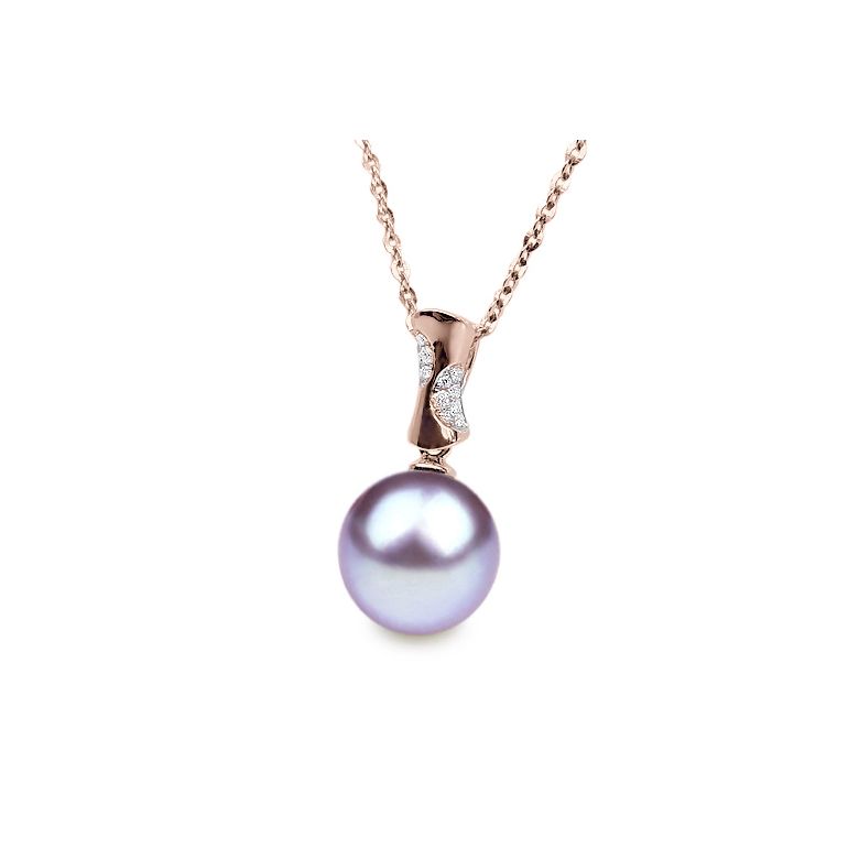Pendentif t'es à croquer - Or rose, perle de rivière blanche - 8