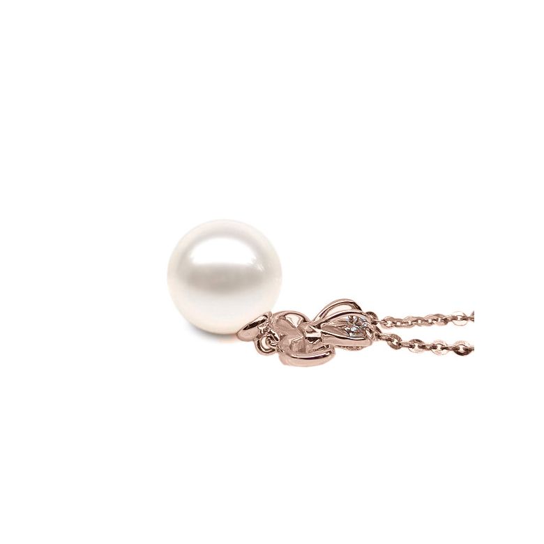 Pendentif noblesse - Armoiries en or rose, diamants - Perle blanche - 3