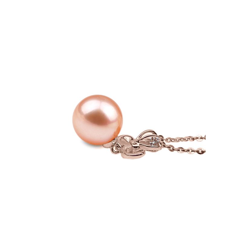 Pendentif noblesse - Armoiries en or rose, diamants - Perle blanche - 4