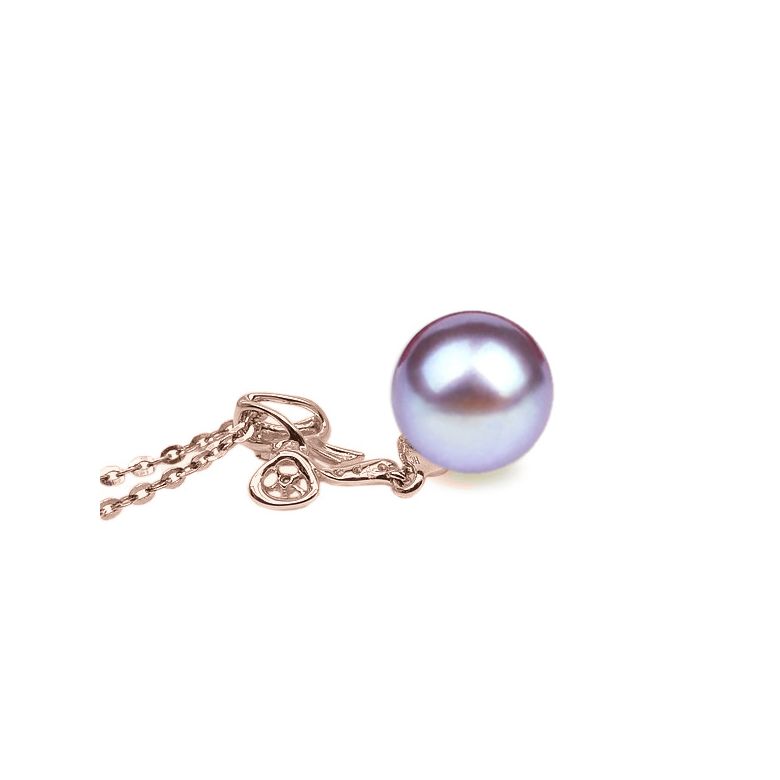Pendentif en forme de noeuf - or rose, diamants, perle blanche - 7