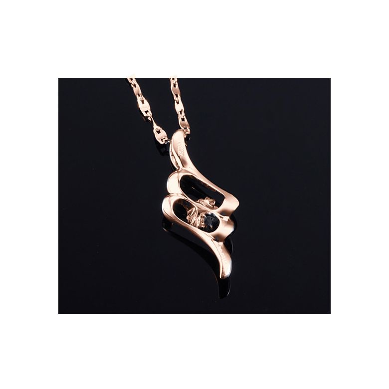 Pendentif byzantin - Fleur diamantée - Pendentif or rose - 5