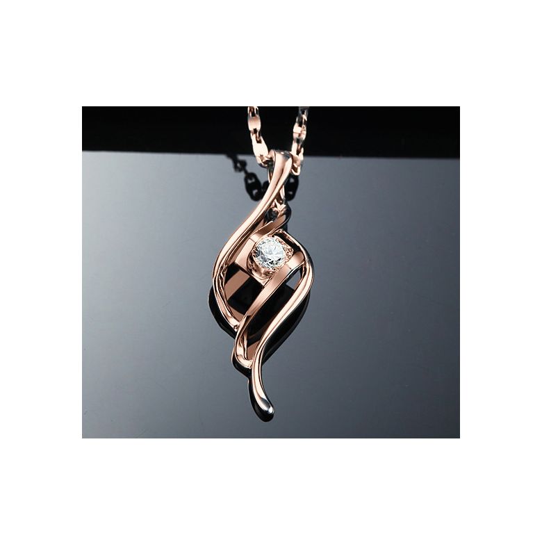 Pendentif Byzantin - Solitaire or rose - Diamant demi-clos 0.08ct - 4