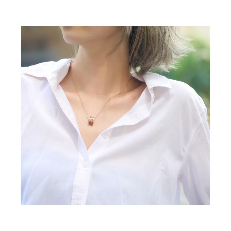 Pendentif mon Chou. Cylindre Or rose et Diamants - 3