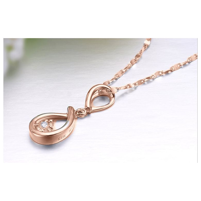 Pendentif lasso en or rose et diamant - Attrape moi si tu m'aimes - 2