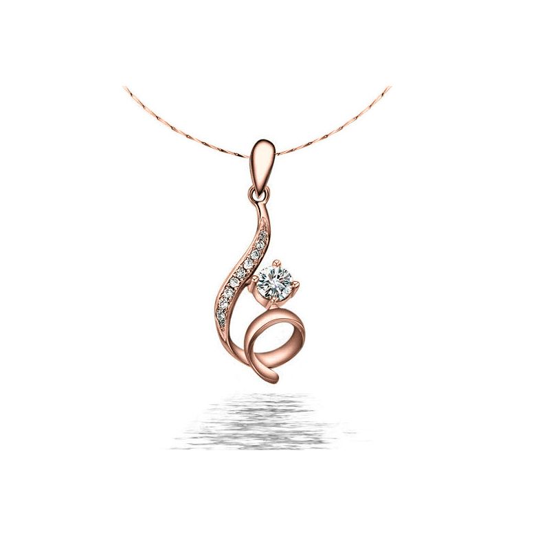 Pendentif byzantin entortillé - Or rose, diamants 0.22ct - 1