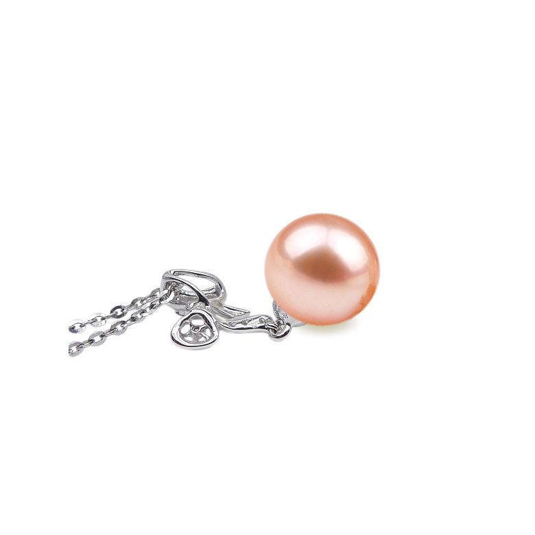 Pendentif en forme de noeuf - or blanc, diamants, perle blanche - 5