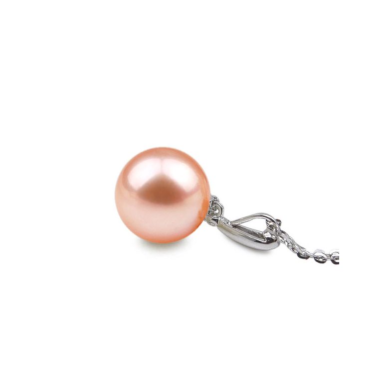 Pendentif Hainan - Tige or blanc, diamant demi clos - Perle blanche - 9